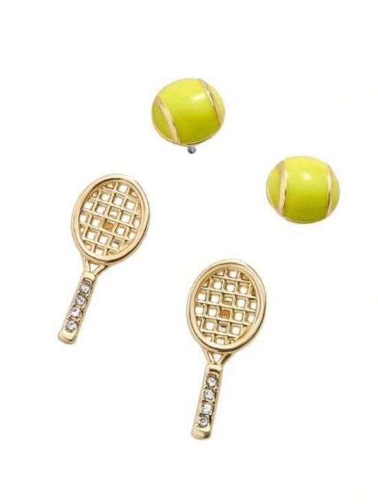 Anthropologie Jewelry - Tennis Racket and Ball Stud Earring Set A2123